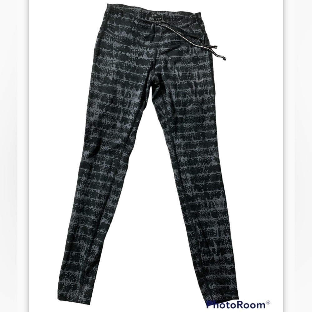 Nike Dry-Fit Nike Running Leggings XS In black and gray Back Zippered pocket